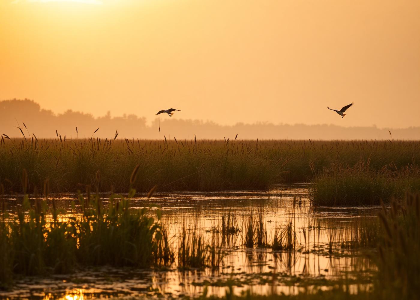 Wetlands at golden hour